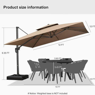 PURPLE LEAF Cantilever Patio Umbrella Gray Pole Outdoor Umbrella with UV Protection PURPLE LEAF Cantilever Patio Umbrella Gray Pole Outdoor Umbrella with UV Protection