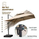 PURPLE LEAF Double Top Square Outdoor Standing Umbrella