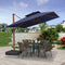 PURPLE LEAF Double Top Square Aluminum Umbrellas in Wood Color