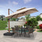 PURPLE LEAF Double Top Square Aluminum Umbrellas in Wood Color