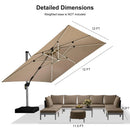 PURPLE LEAF Double Top Square Outdoor LED Umbrellas