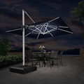 PURPLE LEAF Large Solar Yard Umbrellas Double Top Square Patio Umbrella with Lights