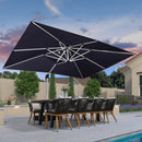 PURPLE LEAF Double Top Rectangle Outdoor Classic Umbrella