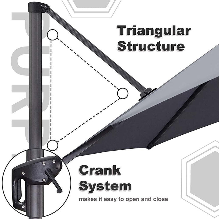 PURPLE LEAF Round Offset Cantilever Umbrella