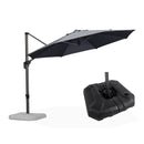 PURPLE LEAF Affordable Outdoor Umbrella with Base, Round Cantilever Umbrella for Garden