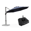 PURPLE LEAF Affordable Outdoor Umbrella with Base, Round Cantilever Umbrella for Garden