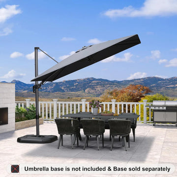 PURPLE LEAF Best Value Rectangle Cantilever Patio Umbrella with Left-Right Tilt and 360° Swivel