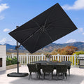 PURPLE LEAF Economical Patio Umbrella Swivel Rectangle Outdoor Umbrellas