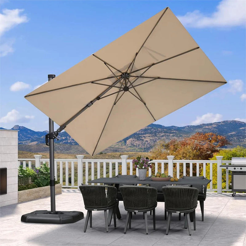 PURPLE LEAF Economical Patio Umbrella Swivel Rectangle Outdoor Umbrellas