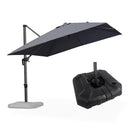 PURPLE LEAF Affordable Patio Umbrella with Base, Square and Rectangular Outdoor Umbrella