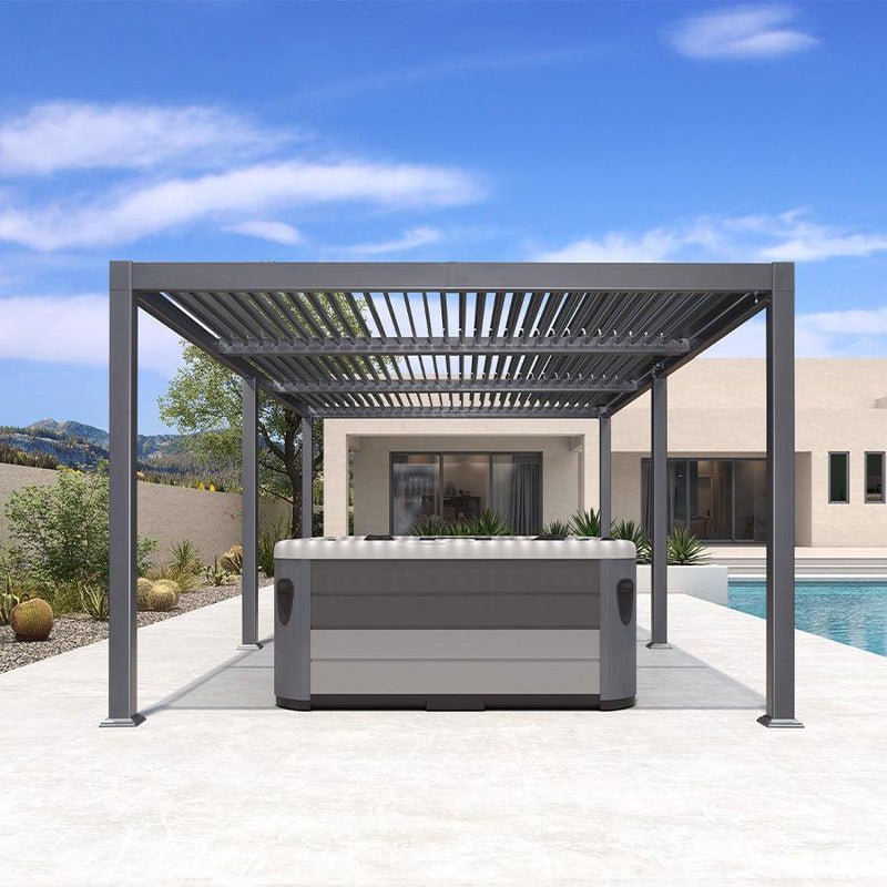 PURPLE LEAF Louvered Pergola Outdoor Aluminum Pergola Patio Pergola with Adjustable Roof for Deck Garden Yard Hardtop Gazebo