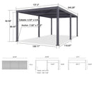 PURPLE LEAF Louvered Pergola Outdoor Aluminum Pergola Patio Pergola with Adjustable Roof for Deck Garden Yard Hardtop Gazebo