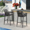 PURPLE LEAF Modern Bar Stools Set of 2, Aluminum Bar Stool with Cushion for Indoor and Outdoor, Kitchen Island