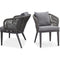 PURPLE LEAF 2 Pieces Patio Furniture Outdoor Grey Dining Chairs with Cushions and Pillows