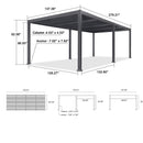 PURPLE LEAF Louvered Pergola Outdoor Aluminum Pergola Patio Pergola with Adjustable Roof for Deck Garden Yard Hardtop Gazebo