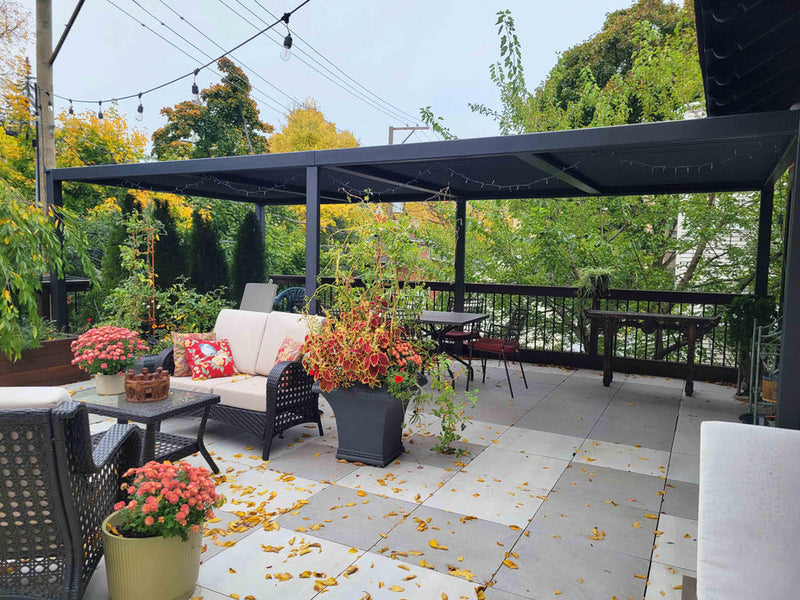 PURPLE LEAF Louvered Pergola Outdoor Aluminum Pergola Patio Pergola with Adjustable Roof for Deck Garden Yard Hardtop Gazebo