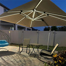 PURPLE LEAF Rectangular Cantilever Umbrella with Base, Outdoor Umbrellas with Lights