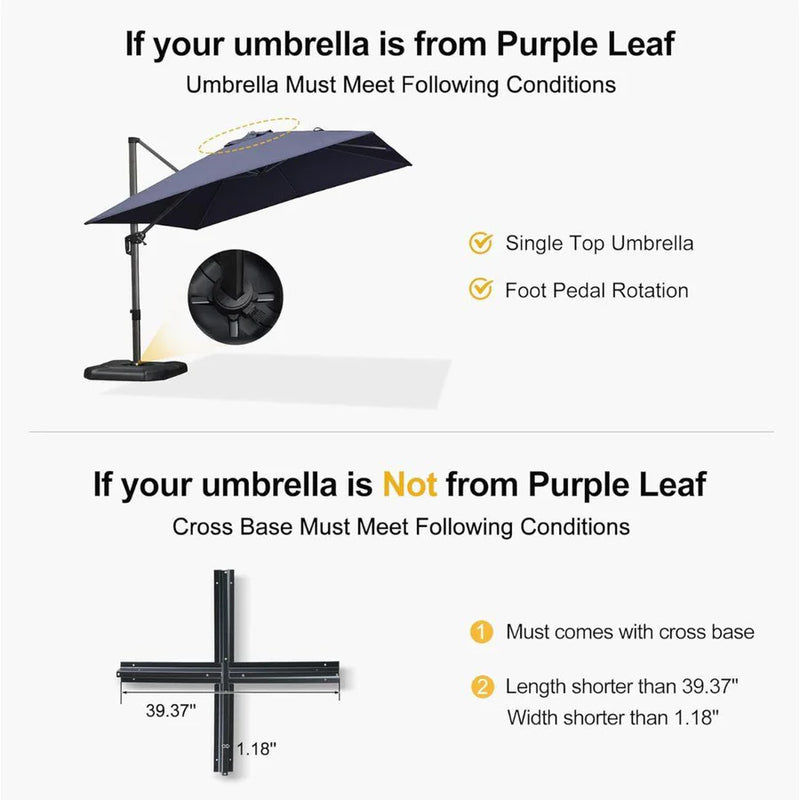 PURPLE LEAF Umbrella Base  for offset umbrella ZYCA04BSSBL-150