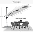 PURPLE LEAF LED Economical 10ft Patio Umbrellas Outdoor Umbrella with Lights