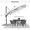 PURPLE LEAF LED Economical 10ft Patio Umbrellas Outdoor Umbrella with Lights