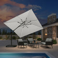 PURPLE LEAF LED Economical 10ft Patio Umbrellas Outdoor Umbrella with Lights