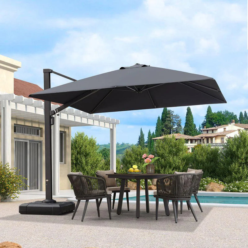 PURPLE LEAF Outdoor Aluminum Umbrella Offset Patio Umbrella