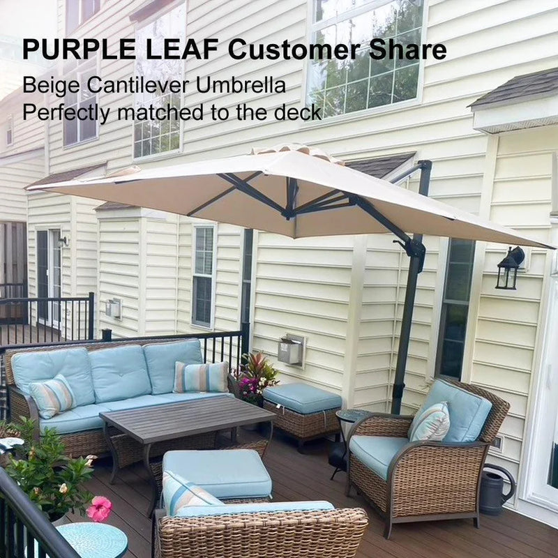 PURPLE LEAF Square Offset Cantilever Umbrella