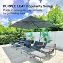PURPLE LEAF Affordable Patio Umbrella with Base, Square and Rectangular Outdoor Umbrella