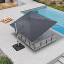 PURPLE LEAF Deluxe Aluminum Outdoor Patio Umbrella Square Cantilever Umbrellas