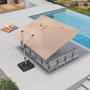 PURPLE LEAF Deluxe Aluminum Outdoor Patio Umbrella Square Cantilever Umbrellas