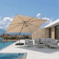 PURPLE LEAF Deluxe Aluminum Outdoor Patio Umbrella Square Cantilever Umbrellas