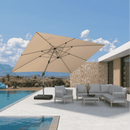 PURPLE LEAF Deluxe Aluminum Outdoor Patio Umbrella Square Cantilever Umbrellas