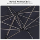 PURPLE LEAF Hailar Deluxe Aluminum Patio Umbrella with Base, Square and Rectangular Umbrella