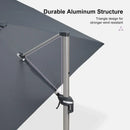PURPLE LEAF Hailar Deluxe Aluminum Patio Umbrella with Base, Square and Rectangular Umbrella