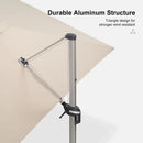 PURPLE LEAF Hailar Deluxe Aluminum Patio Umbrella with Base, Square and Rectangular Umbrella