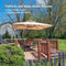PURPLE LEAF Double Top Rectangle Aluminum Umbrellas in Wood Color
