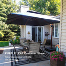 PURPLE LEAF Double Top Square Aluminum Umbrellas in Wood Color