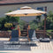 PURPLE LEAF Double Top Square Aluminum Umbrellas in Wood Color