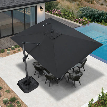 PURPLE LEAF Patio Outdoor Large Umbrella Square and Rectangular Cantilever Yard Sun Umbrellas