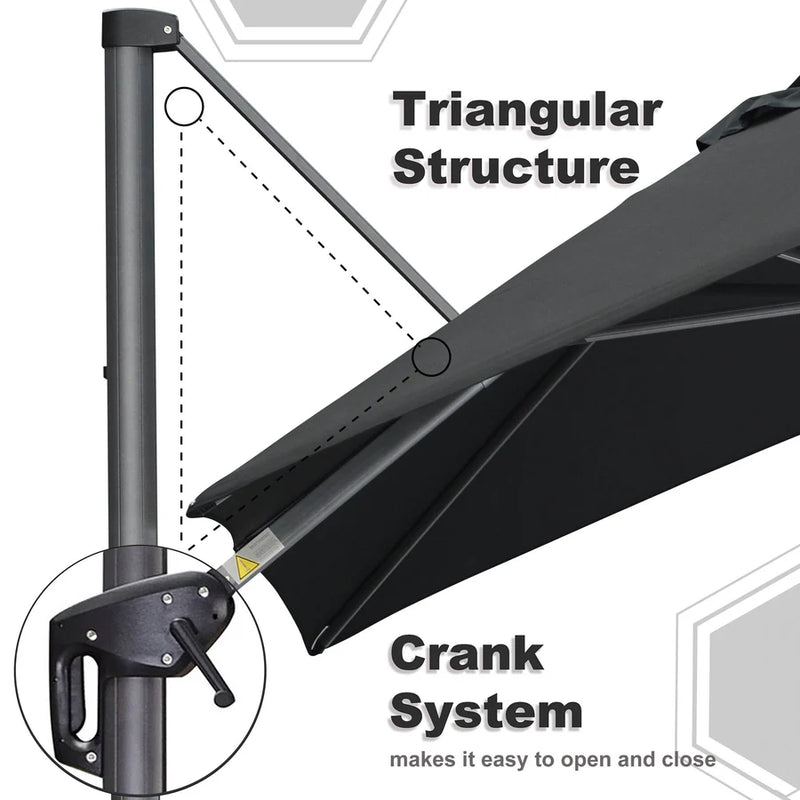 PURPLE LEAF Square Offset Cantilever Umbrella