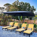PURPLE LEAF Affordable Patio Umbrella with Base, Square and Rectangular Outdoor Umbrella