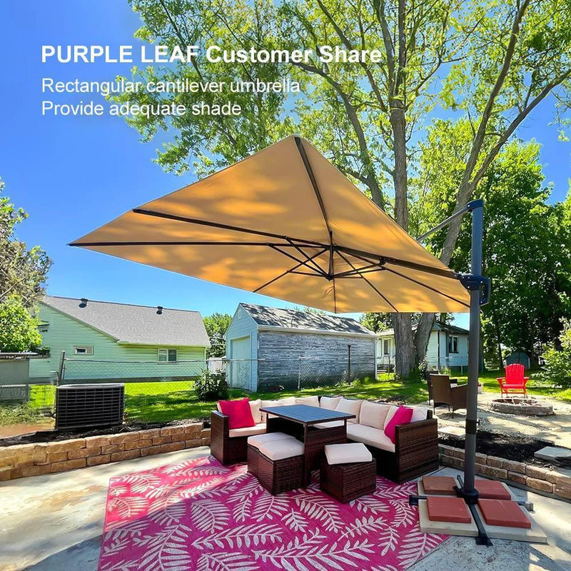 PURPLE LEAF Square Offset Cantilever Umbrella