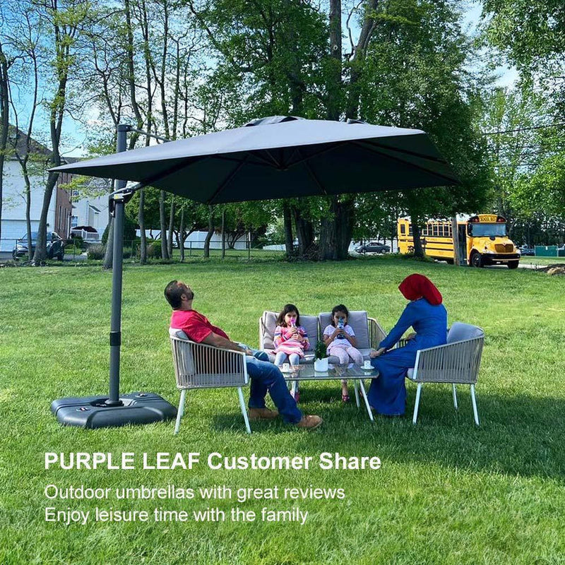 PURPLE LEAF Square Offset Cantilever Umbrella