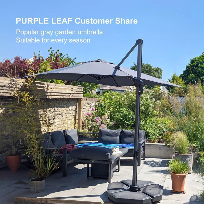 PURPLE LEAF Square Offset Cantilever Umbrella