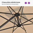 PURPLE LEAF Economical Patio Umbrella Swivel Square Outdoor Umbrellas