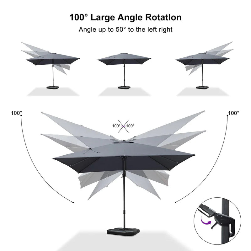 PURPLE LEAF LED Economical 10ft Patio Umbrellas Outdoor Umbrella with Lights