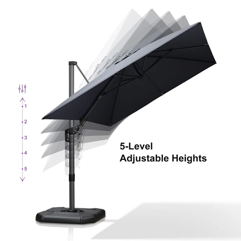 PURPLE LEAF Economical Patio Umbrella Swivel Rectangle Outdoor Umbrellas