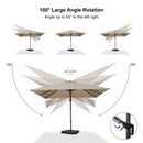 PURPLE LEAF Lateral Tilt Patio Umbrella with Base, 360° Swivel Cantilever Umbrella with Stand