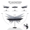 PURPLE LEAF Economical Patio Umbrella Swivel Rectangle Outdoor Umbrellas