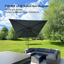 PURPLE LEAF Economical Patio Umbrella Swivel Rectangle Outdoor Umbrellas